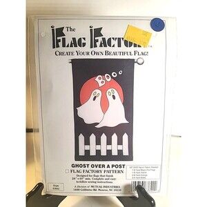 Vintage Sealed The Flag Factory  Flag Ghost Halloween 28"x 49"  DIY
